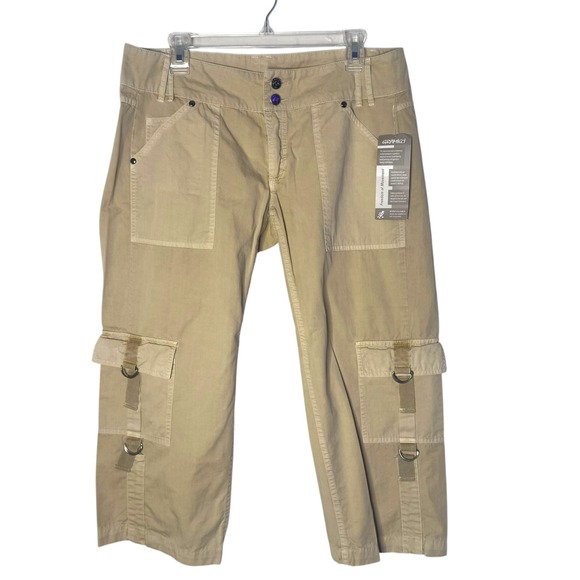 Gramicci Size 8 Cropped‎ Cargo Pants Outdoor Hiking Utility Khaki Gorpcore NEW - Picture 1 of 11
